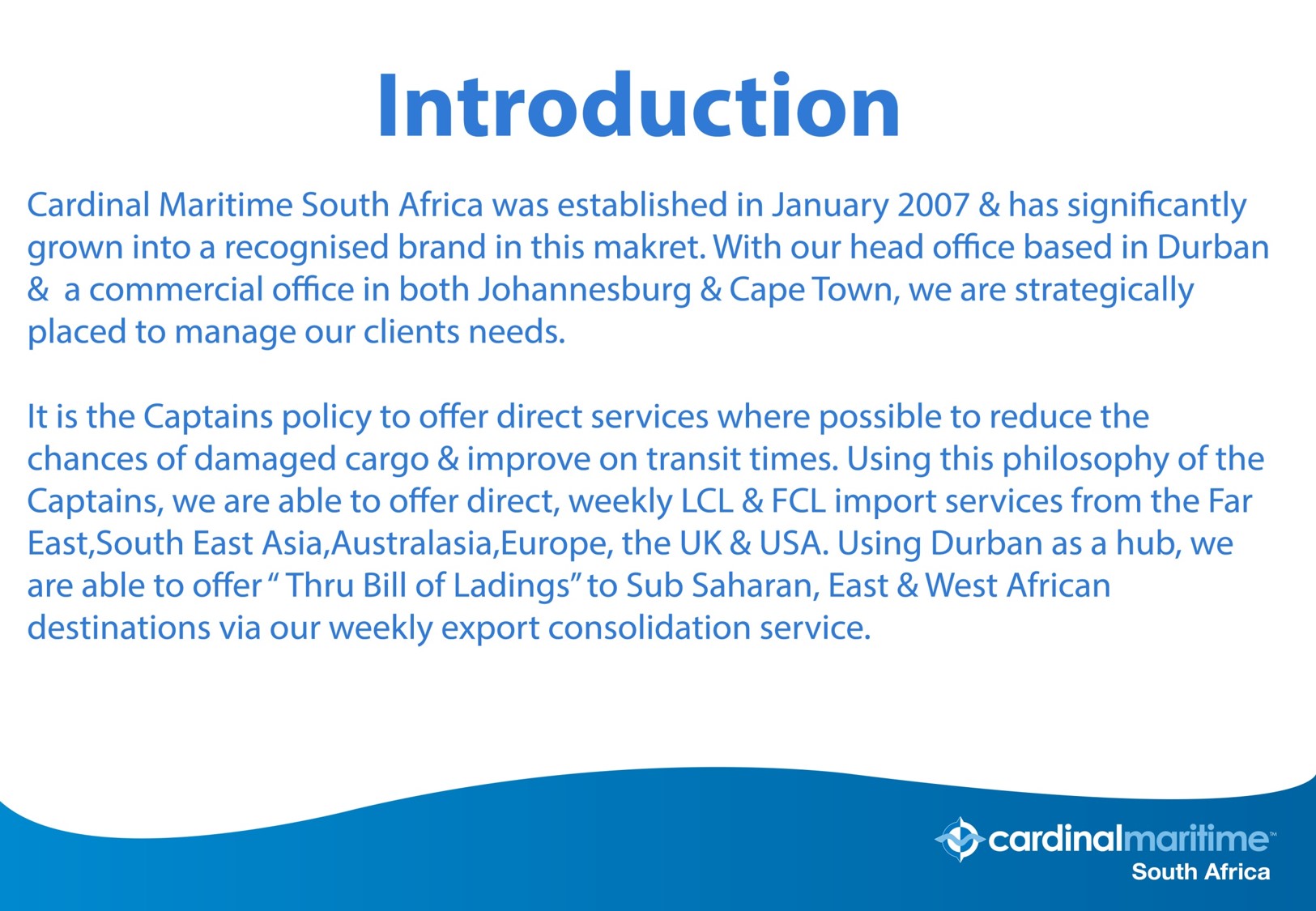 Cardinal Maritime Services Americas Alliance